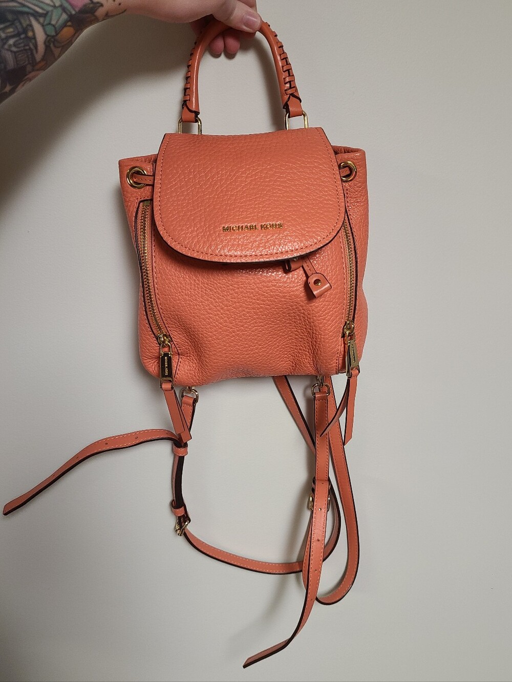 Michael Kors Coral Leather Mini Backpack - Picture 2 of 9